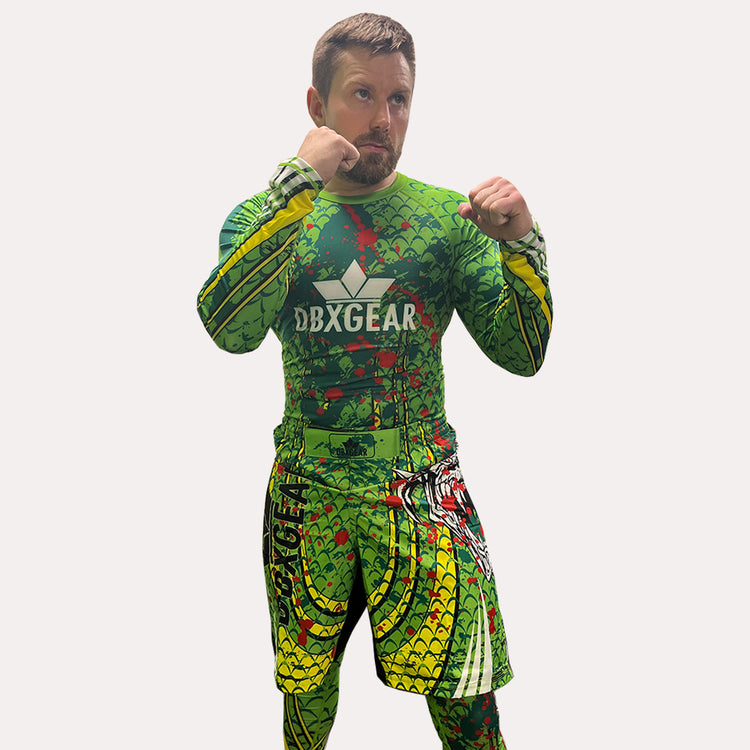 MMA Rash Guard Compression Suit Set - Green Devil - DBXGEAR