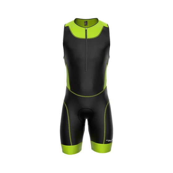 Men's Triathlon Suit Front Hi-Viz Green