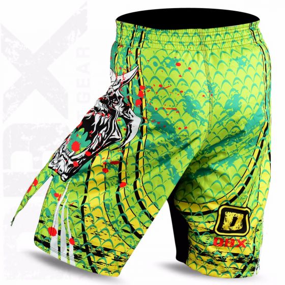 MMA Grappling Kick Boxing Shorts - Green Devil Print - DBXGEAR