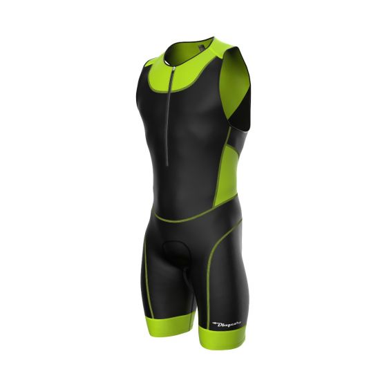 Men's Triathlon Suit Front Side Hi-Viz Green