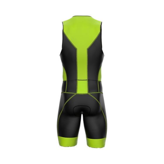 Men's Triathlon Suit Back Hi-Viz Green