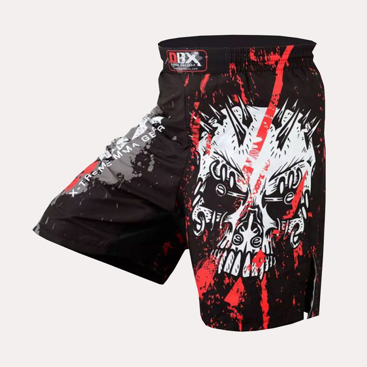DBXGEAR MMA Grappling Shorts - Slashed Skull Front